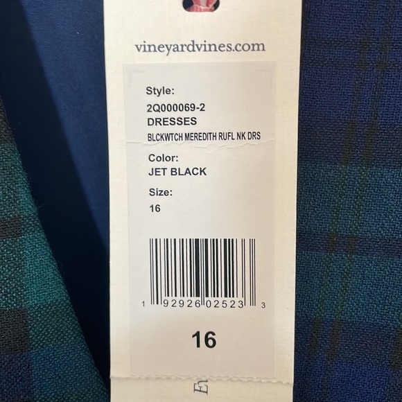 Vineyard Vines Blackwitch Meredith Plaid Ruffle Neck Midi Sleeveless Dress - Picture 5 of 10